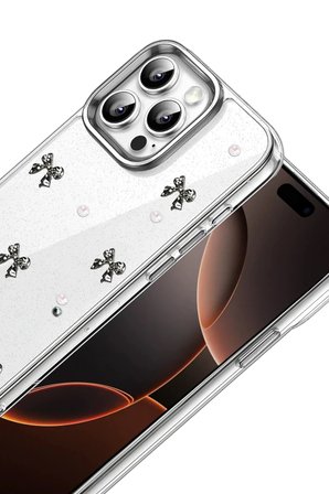 Newface Apple iPhone 14 Pro Max Fiyonk Desenli Kapak - Desen 8
