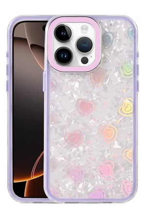 Newface Apple iPhone 15 Pro Max Lumi Desenli Kapak - Mor