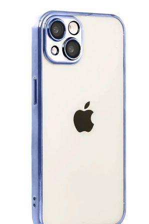 Newface Apple iPhone 15 Razer Lensli Silikon - Açık Mavi