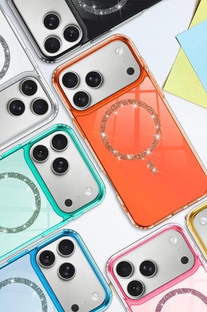 Newface Apple iPhone 17 Pro Live Diamond Magsafe Kapak - Mavi