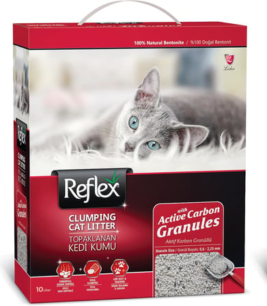 Reflex Aktif Karbon Granüllü Topaklanan Kedi Kumu 10 Lt