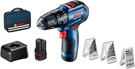 Bosch Professional GSB 12V-30 Akülü Darbeli Delme Vidalama Makinesi + 39 parça vidalama seti (12 Vo