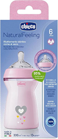 Chicco Naturalfeeling 6 Ay+ 330 ml Biberon  Pembe.330ml