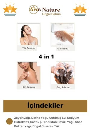 #Sabun Guzel Kokulu El Yuz Sac Cilt Vucut Orijinal Bitkisel Halep Sabunu 120G 4 Adet
