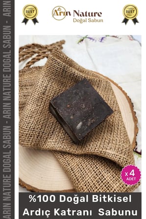 #ardıçkatranı Güzel Kokulu El Yüz Saç Vücut Orijinal Bitkisel Ardıç Katranı Sabunu 120g - 4 Adet