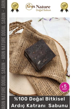 #ardıçkatranı Güzel Kokulu El Yüz Saç Vücut Orijinal Bitkisel Ardıç Katranı Sabunu 120g - 5 Adet