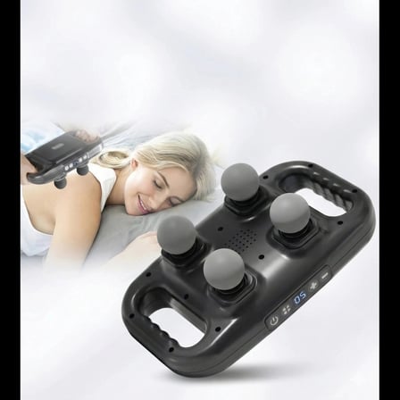 4 Başlıklı Masaj Tabancası Ergonomik Derin Doku Sırt ve Boyun Masaj Aleti Ağrı ve Sızı Giderici