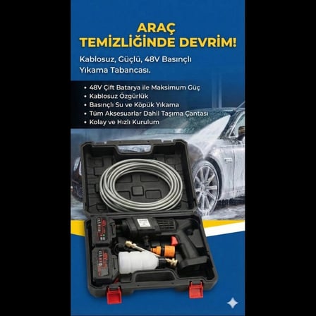 Özel Üretim 48V Şarjlı Çift Bataryalı Taşınabilir Basınçlı Oto Yıkama Bahçe Sulama Tabancası