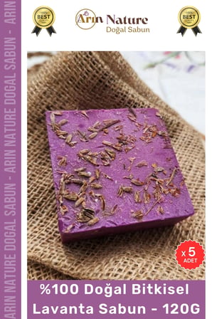 #Lavanta Guzel Kokulu El Yuz Sac Vucut Orijinal Bitkisel Lavanta Sabunu 120G 5 Adet