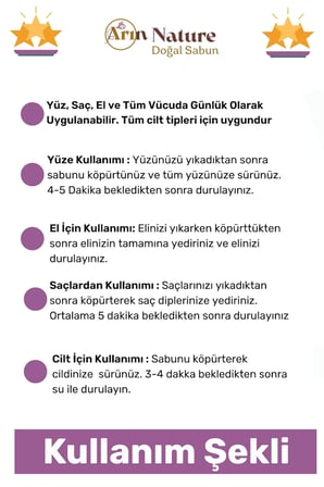 #Lavanta Guzel Kokulu El Yuz Sac Vucut Orijinal Bitkisel Lavanta Sabunu 120G 5 Adet