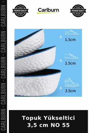 Özel Üretim Boy Uzatıcı Ayakkabı Tabanlığı Konfor Topuk Yükseltici 3,5 cm NO 55