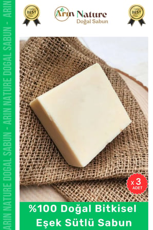 #Eseksutlu Guzel Kokulu El Yuz Sac Vucut Orijinal Bitkisel Esek Sutlu Sabunu 120G 3 Adet