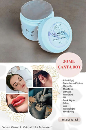 GRİMALDİ Topikal Krem Anestezi Lazer,botoks,dolgu,kalıcı Makyaj,dermapen,dermaroller,işlem Öncesi Krem 50ml