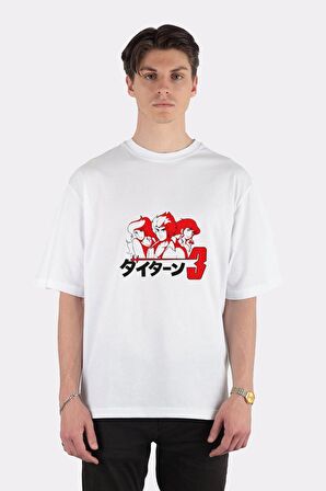 Unisex Beyaz Oversize T-shirt 138 D3 Trio
