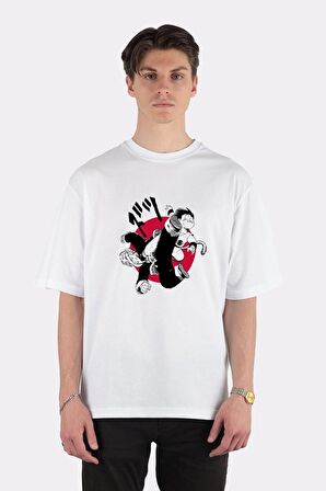 Unisex Beyaz Oversize T-shirt Goku First Tournament