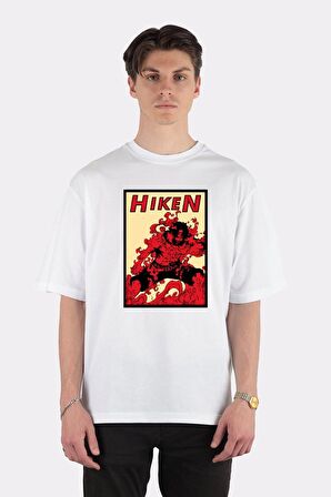 Unisex Beyaz Oversize T-shirt Hiken