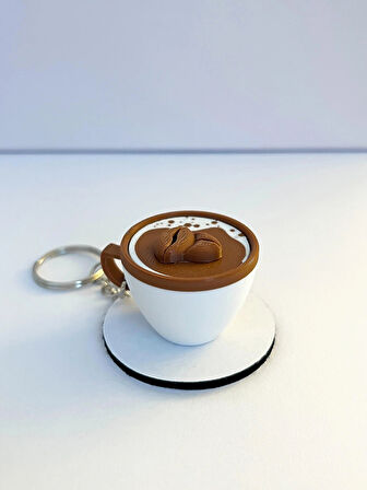 Çekirdek Kahve Fincanı Latte Çanta Charm Barista Aksesuarı Kahve Severlere Özel Tasarım Anahtarlık