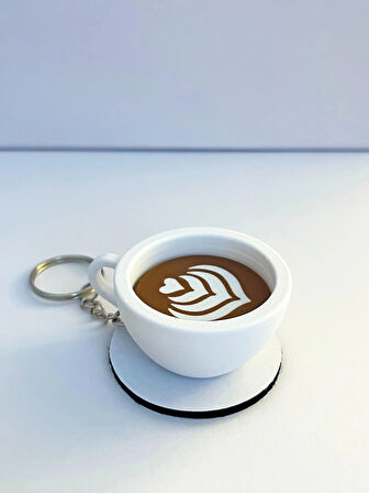 Kahve Fincanı Latte Çanta Charm Barista Aksesuarı Kahve Severler İçin Özel Tasarım Anahtarlık