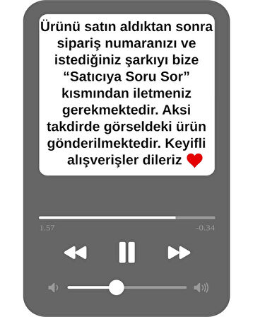 Özel Tasarım Spotify Şarkı Müzik Temalı Barkodlu Anahtarlık