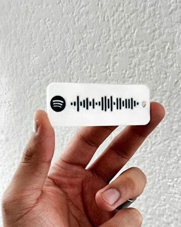 Özel Tasarım Spotify Şarkı Müzik Temalı Barkodlu Anahtarlık