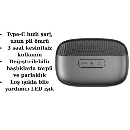 Type-C Şarjlı Elektrikli Tırnak Bakım Seti – LED Işıklı, Taşlama & Parlatma Başlıklı, Uzun Pil Ömürlü