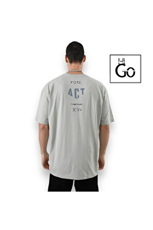 More Act Yazılı Oversize T-Shirt