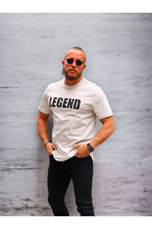 Legend Baskılı Rahat Kalıp %100 Pamuklu T-shirt