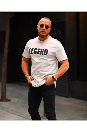 Legend Baskılı Rahat Kalıp %100 Pamuklu T-shirt