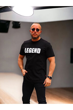 Legend Baskılı Rahat Kalıp %100 Pamuklu T-shirt