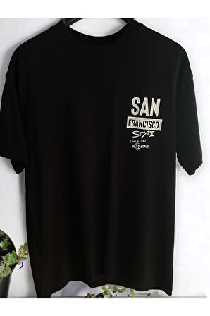 San Francisco Baskılı Oversize Pamuklu T-shirt