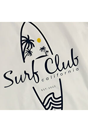 Surf Club Baskılı Oversize T-Shirt