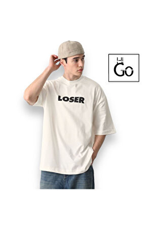 Loser Baskılı Erkek Oversize T-Shirt