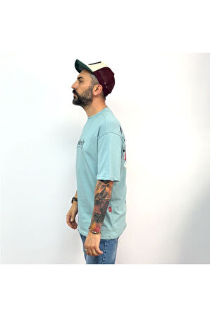 Skull Baskılı Oversize Erkek T-Shirt