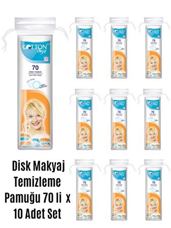 Disk Makyaj Temizleme Pamuğu 70 Li x 10 Adet Set,Disk Pamuk,Cotton Soft