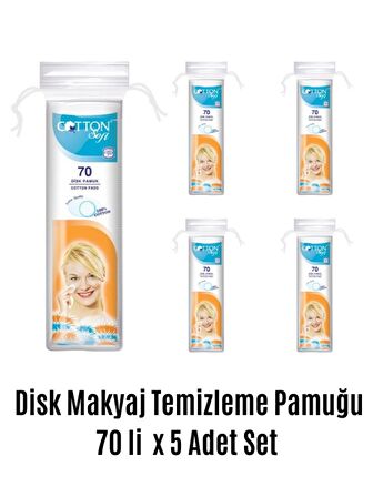 Disk Makyaj Temizleme Pamuğu 70 Li x 5 Adet Set,Disk Pamuk,Cotton Soft