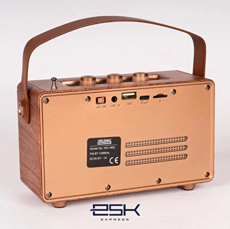 Retro Ahşap Bluetooth Radyo – Helsinki Machine HS-1962 ”
