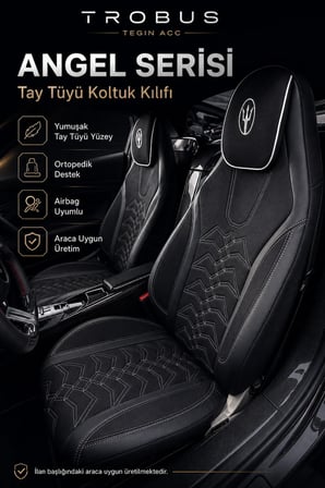 Citroen C4 X 2022 ve Sonrası Uyumlu Angel Serisi Tay Tüyü Koltuk Kılıfı Siyah Beyaz
