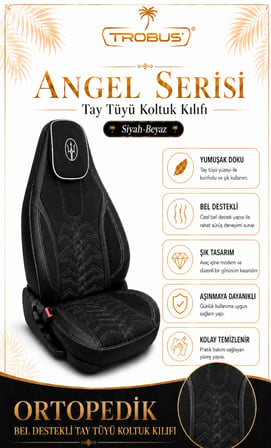 Fiat Egea Cross 2020 ve Sonrası Uyumlu Angel Serisi Tay Tüyü Koltuk Kılıfı Siyah Beyaz