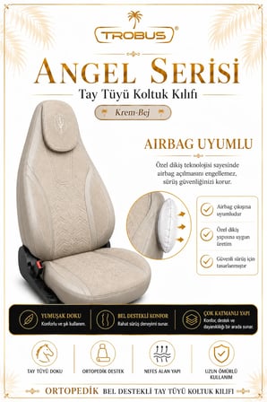 Honda Civic FE Kasa 2021 ve Sonrası Uyumlu Angel Serisi Tay Tüyü Koltuk Kılıfı Bej