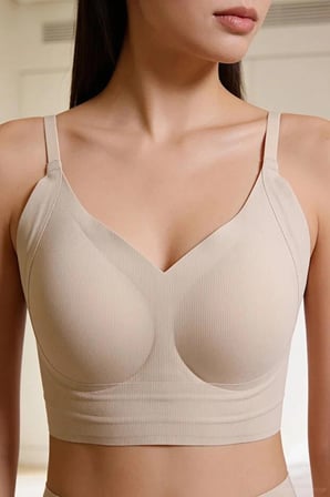 Bolero Lazer Kesim Dikişsiz Fitilli Hayalet Sütyen Ten