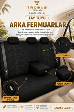 Skoda Octavia 2004 ve Sonrası Uyumlu Angel Serisi Tay Tüyü Koltuk Kılıfı Siyah Beyaz