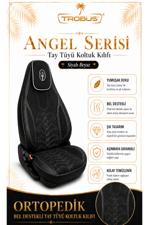 Nissan Juke 2010 ve Sonrası Uyumlu Angel Serisi Tay Tüyü Koltuk Kılıfı Siyah Beyaz