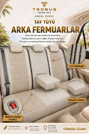 Citroen C4 X 2022 ve Sonrası Uyumlu Angel Serisi Tay Tüyü Koltuk Kılıfı Bej