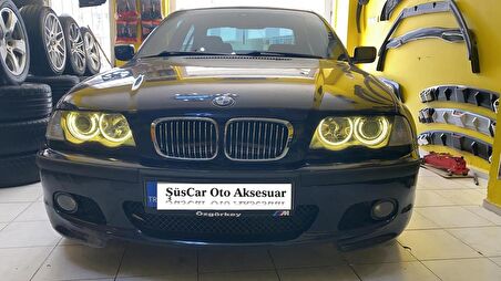 BMW E46 318 320 325 330 CCFL Angel Eyes Sarı Encıl Seti Far Halkası