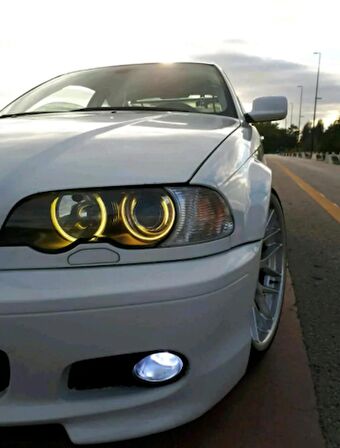 BMW E46 318 320 325 330 CCFL Angel Eyes Sarı Encıl Seti Far Halkası