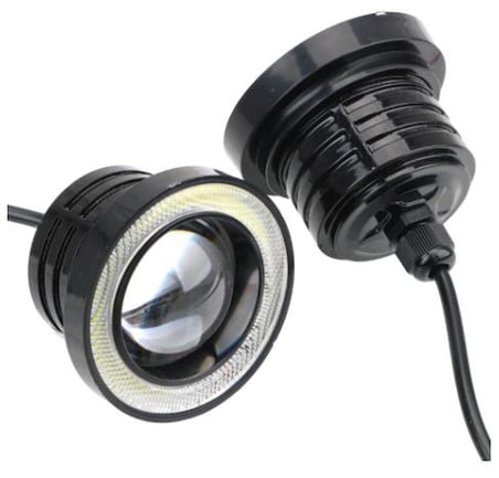 Üniversal Mercekli Angel Sis Farı Su Geçirmez 76 mm Buz Mavi Metal Halkalı Angel Eyes