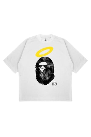 Unisex Oversize A BATHING APE ANGEL Baskılı Boxy Fit Kalın Kumaşlı (240gsm) T-shirt