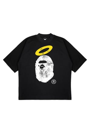 Unisex Oversize A BATHING APE ANGEL Baskılı Boxy Fit Kalın Kumaşlı (240gsm) T-shirt