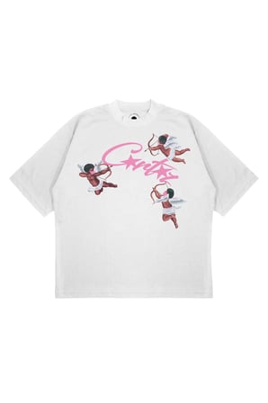 Unisex Oversize CORTEIZ ANGELS Baskılı Boxy Fit Kalın Kumaşlı (240gsm) T-shirt