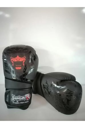 Yakuza Kick Boks Eldiveni Boks Eldiveni Siyah Renk Cırtlı Model angerfist